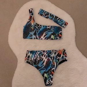 Ocean print two piece bikini